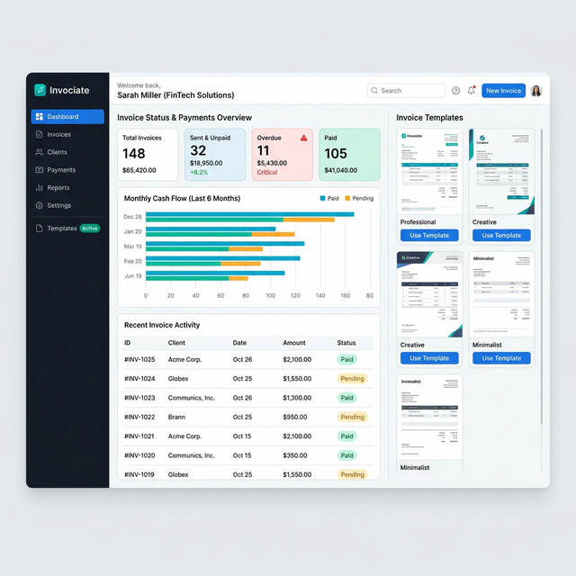 Explyra Invoice Software Interface